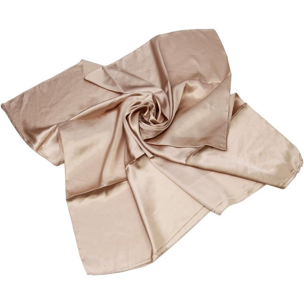 Elegant Large Silk Feel Solid Color Satin Square Scarf Wrap 35"
